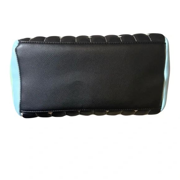 Betsy Johnson Rainbow Black Quilted Heart Satchel Handbag Purse Women’s - Picture 4 of 12